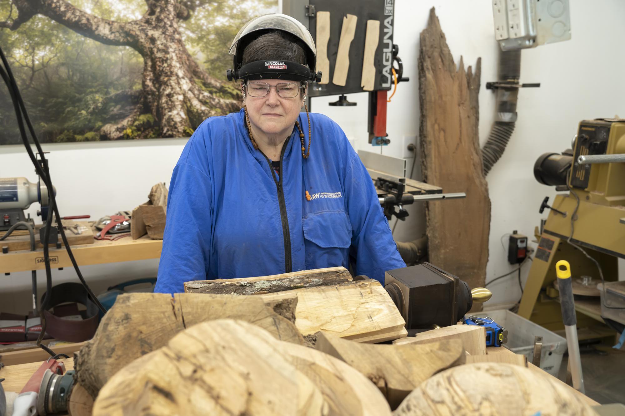 GTCC staff member creates commencement mace from fallen tree on Jamestown campus