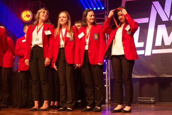 GTCC Dental Assisting students Abbygale Cook, Gracie Isley, Crystal Sultanov, and Saavanna Doherty, 2nd place, in the Health Knowledge Bowl at SkillsUSA North Carolina State Leadership and Skills Conference. 