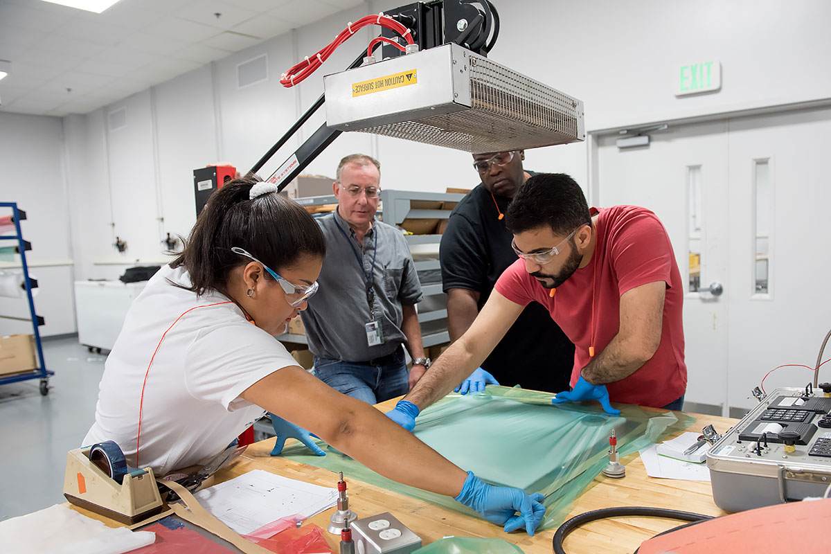 Students learn hands on in Aviation Composite Courses