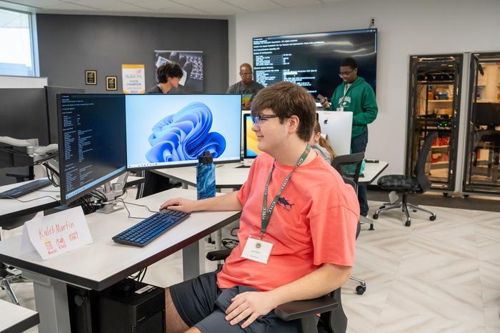 Cybersleuths students working on computers