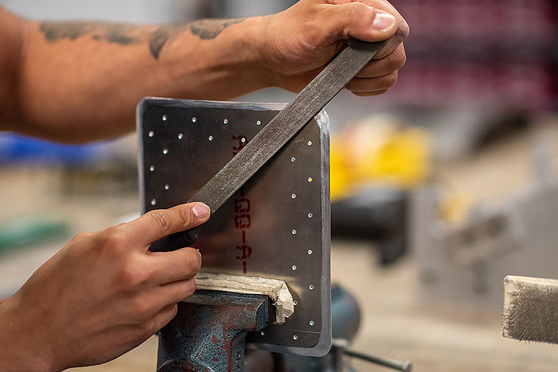 Student bending aluminum