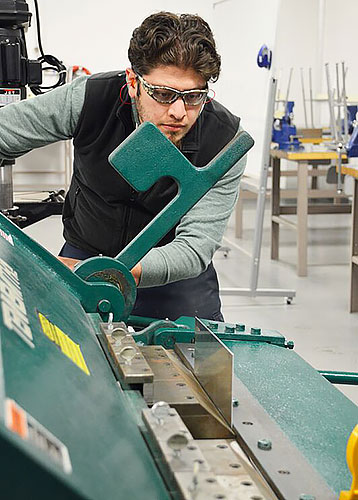 Student bending aluminum