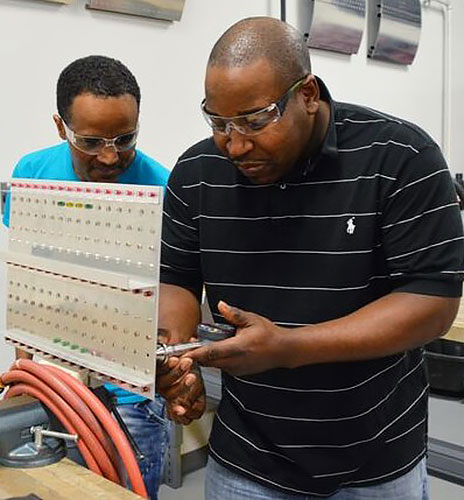 Student using a Truloc gauge