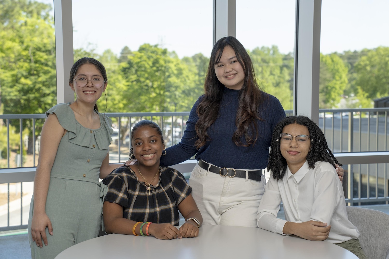 Left to right: SGA President Catalina Aldana, Vice President of Special Events Selah McAdams, Secretary Krichella Gotico, Vice President of Clubs Nahid El-Hemaidi