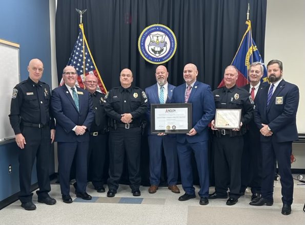The Guilford Technical Community College Campus Police Department is recognized for earning North Carolina Law Enforcement Accreditation during the Feb. 20 meeting of the North Carolina Criminal Justice Education and Training Standards Commission.