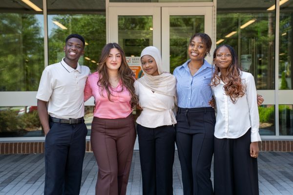 Ryan Guruwo, SGA vice president of clubs; Yaneth Garcia and Fatima Abdu, SGA vice presidents of special events; Crystabelle Nwameme, SGA president; and Kimia Watt, SGA secretary.