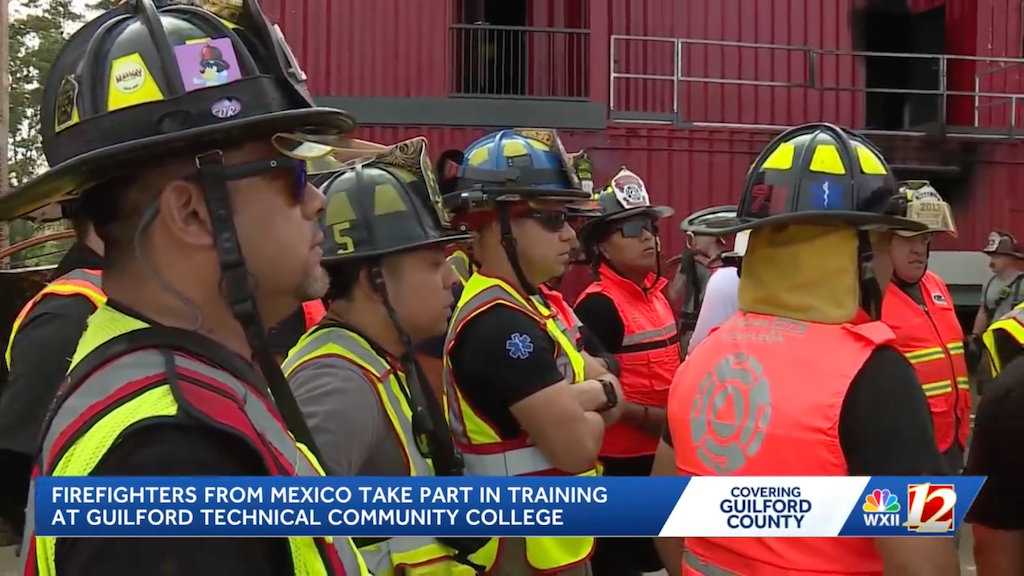 Firefighters from Mexico train at Guilford Technical Community College