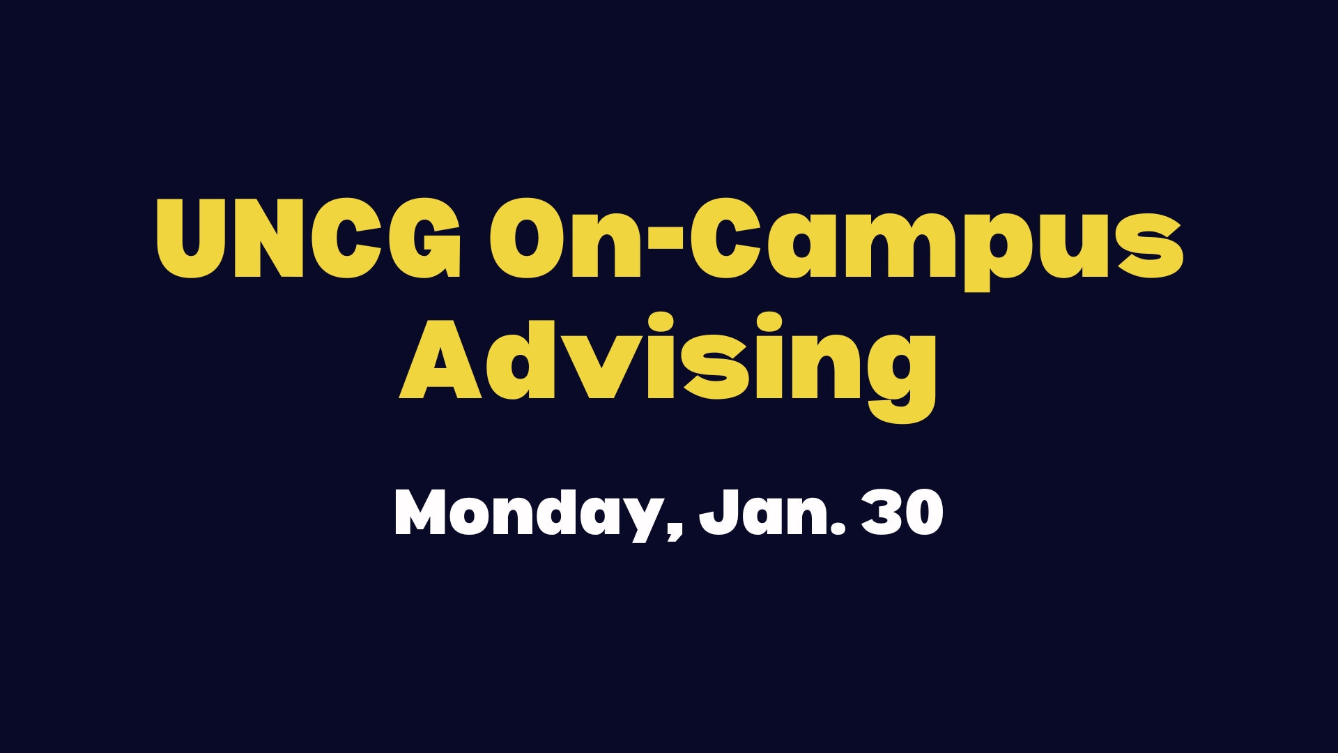 UNCG On-Campus Advising graphic
