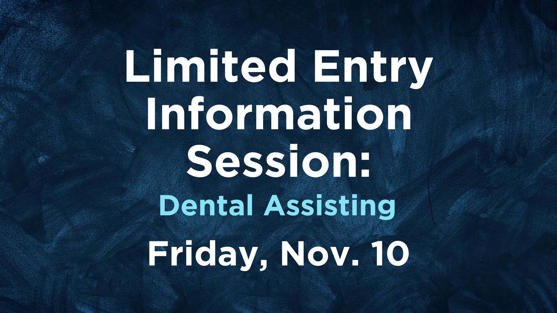 Limited Entry Info Session graphic