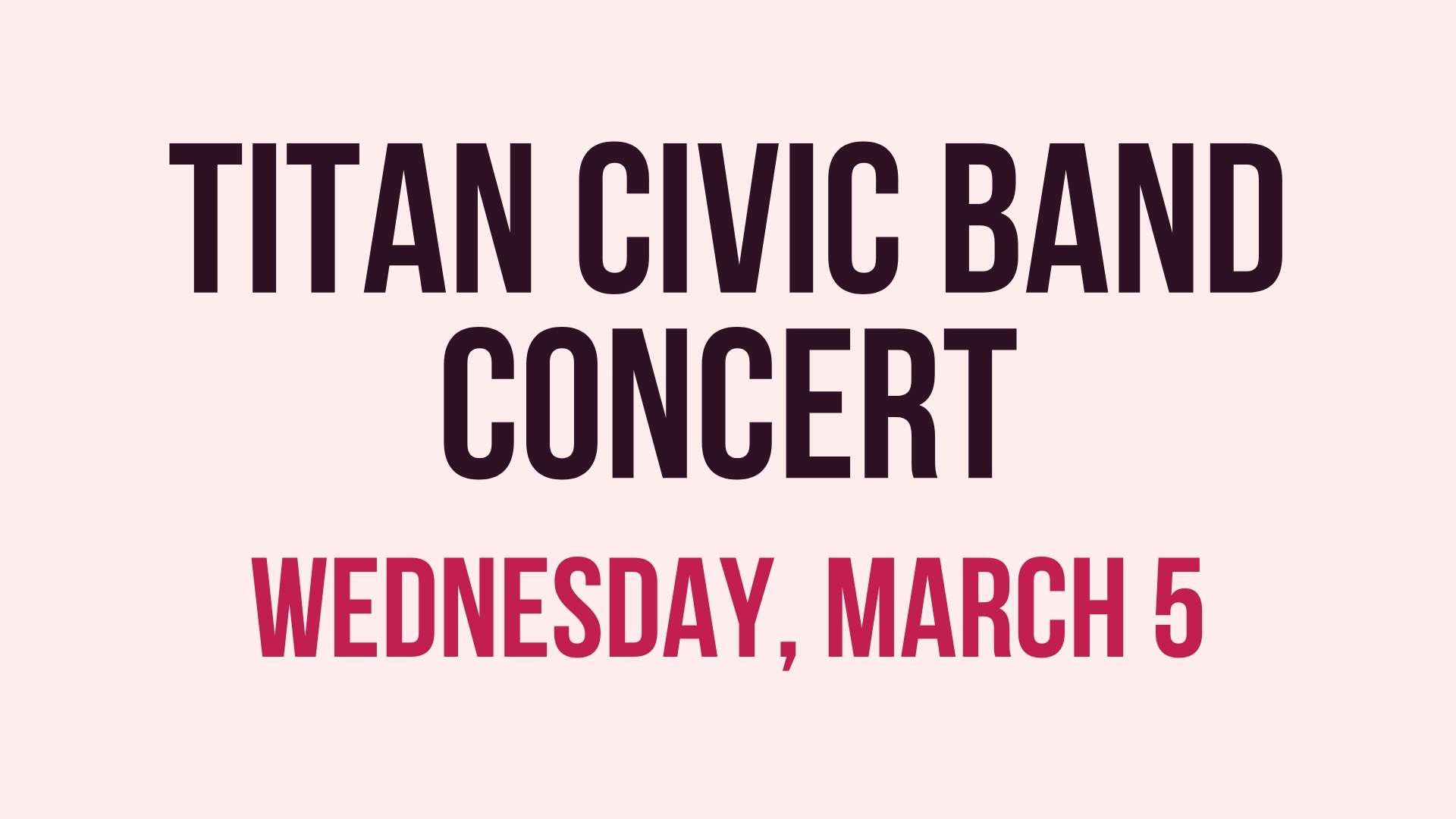 Titan Civic Band Concert graphic